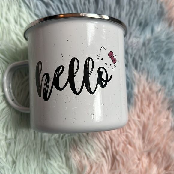 Hello Kitty by Sanrio camper mug silver and white aluminum 21oz - Picture 4 of 6